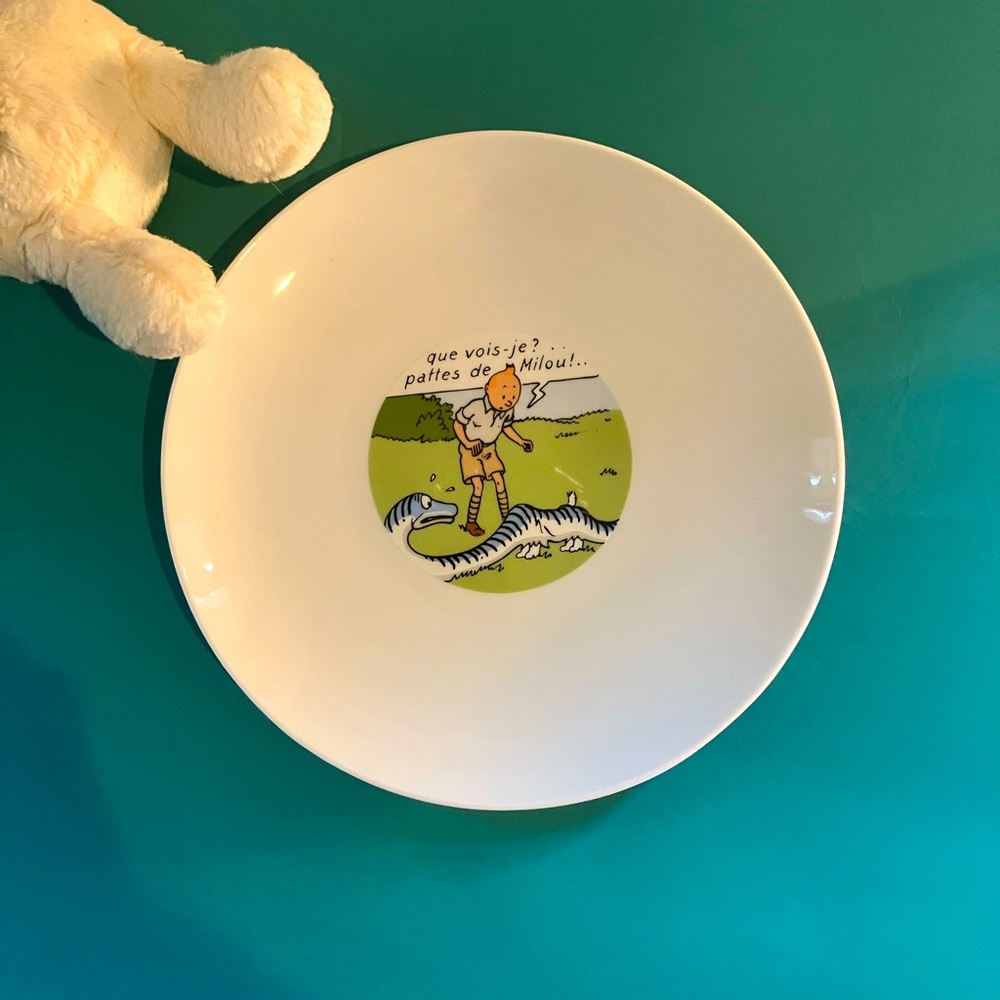 TINTIN Rare White Ceramic Plate